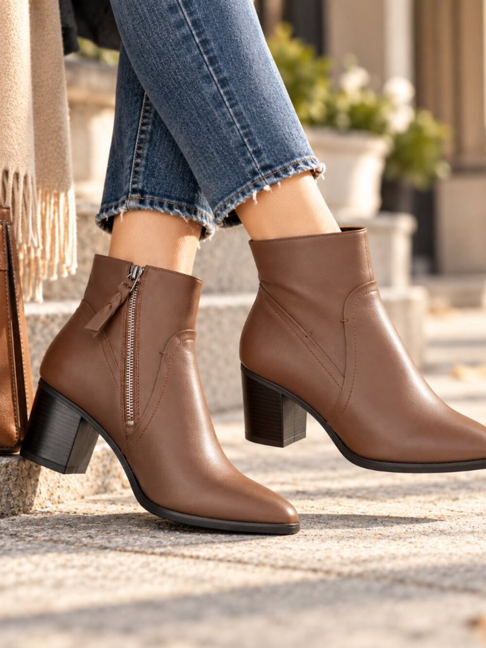 Geox respira brown leather booties